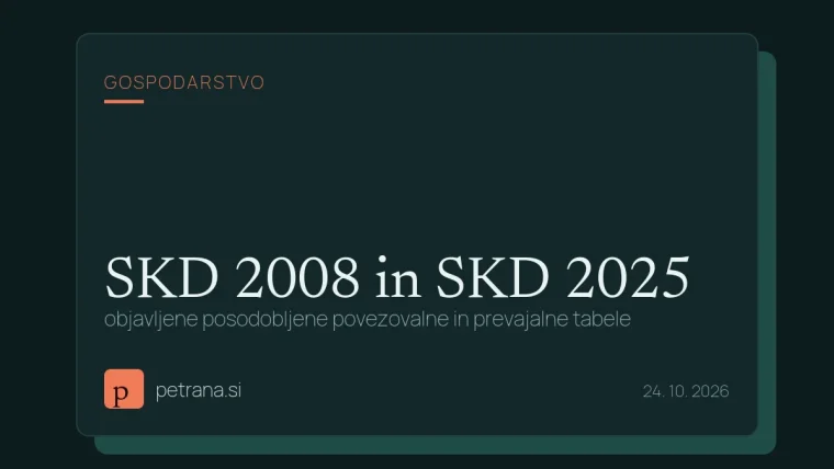 SKD 2008 in SKD 2025: objavljene posodobljene povezovalne in prevajalne tabele