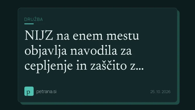 NIJZ na enem mestu objavlja navodila za cepljenje in zaščito z zdravili