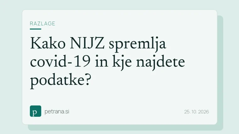 Kako NIJZ spremlja covid-19 in kje najdete podatke?