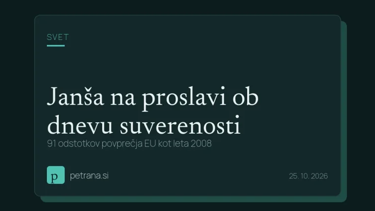 Janša na proslavi ob dnevu suverenosti: 91 odstotkov povprečja EU kot leta 2008