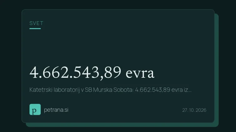 Katetrski laboratorij v SB Murska Sobota: 4.662.543,89 evra iz sklada EU