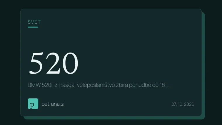 BMW 520i iz Haaga: veleposlaništvo zbira ponudbe do 16. novembra 2026