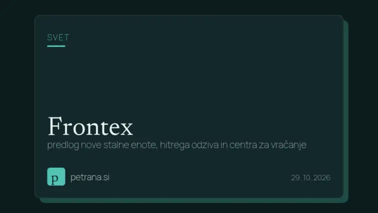 Frontex: predlog nove stalne enote, hitrega odziva in centra za vračanje