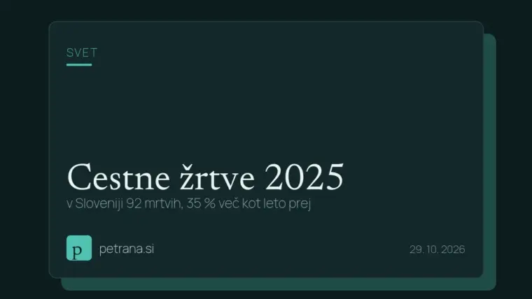 Cestne žrtve 2025: v Sloveniji 92 mrtvih, 35 % več kot leto prej