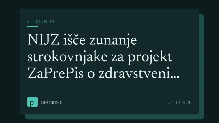 NIJZ išče zunanje strokovnjake za projekt ZaPrePis o zdravstveni pismenosti