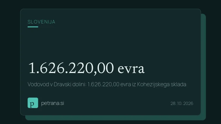Vodovod v Dravski dolini: 1.626.220,00 evra iz Kohezijskega sklada