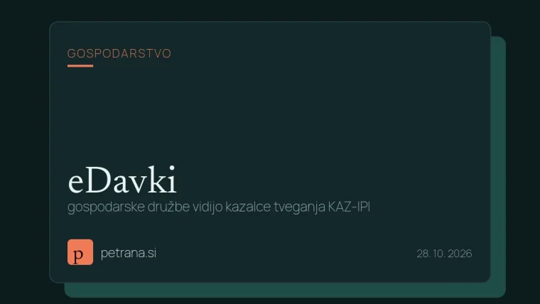 eDavki: gospodarske družbe vidijo kazalce tveganja KAZ-IPI