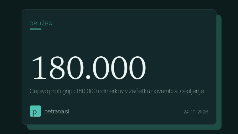 Cepivo proti gripi: 180.000 odmerkov v začetku novembra, cepljenje od 2. novembra 2026