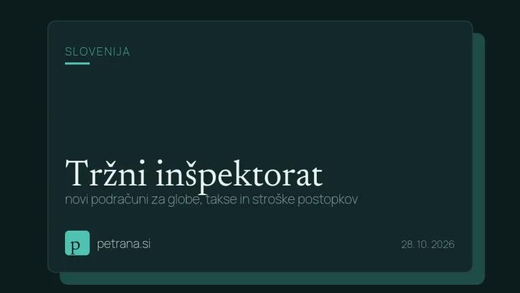 Tržni inšpektorat: novi podračuni za globe, takse in stroške postopkov