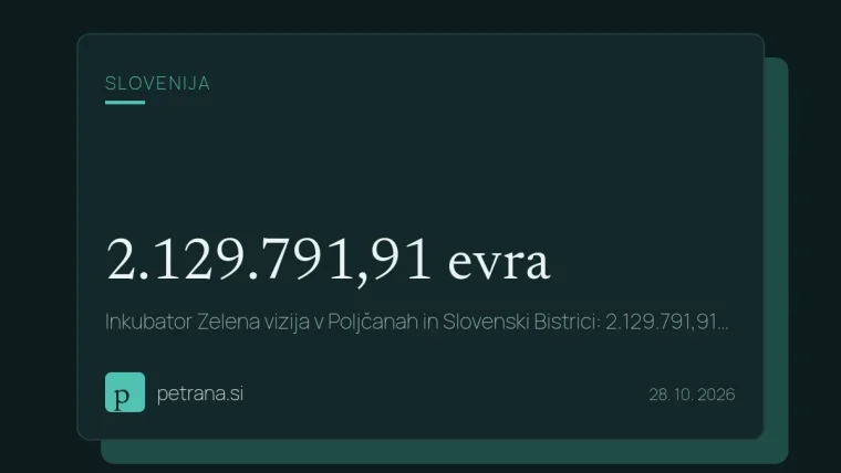 Inkubator Zelena vizija v Poljčanah in Slovenski Bistrici: 2.129.791,91 evra iz sklada EU