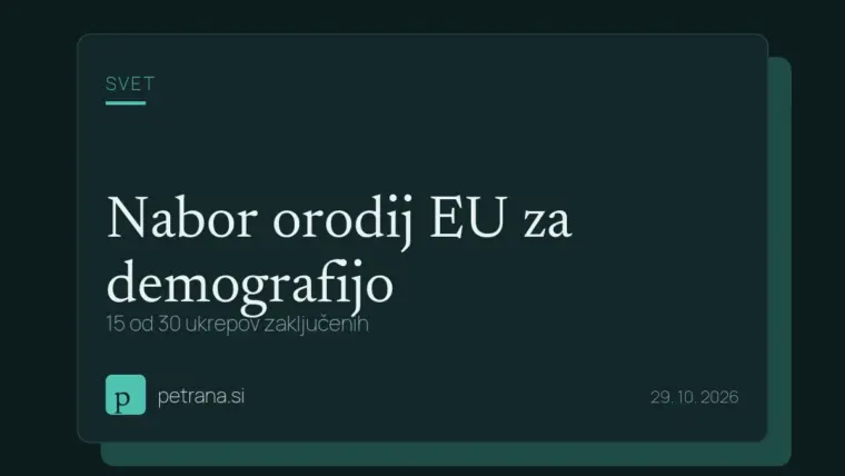 Nabor orodij EU za demografijo: 15 od 30 ukrepov zaključenih
