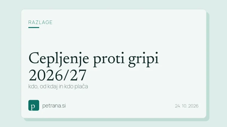 Cepljenje proti gripi 2026/27: kdo, od kdaj in kdo plača