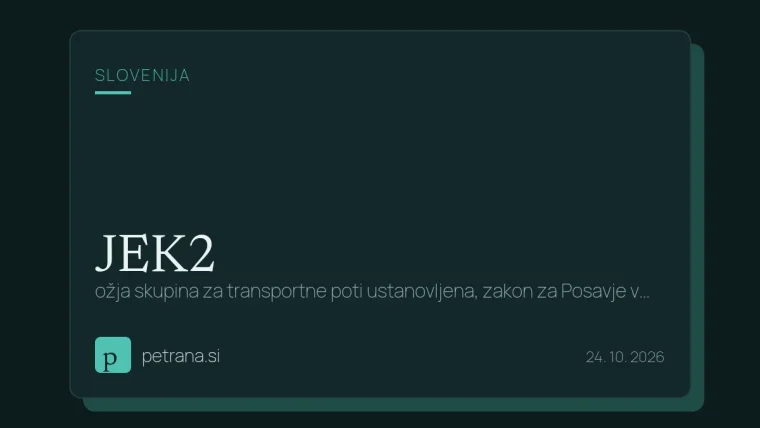 JEK2: ožja skupina za transportne poti ustanovljena, zakon za Posavje v pripravi
